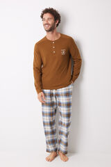 Women'secret Pijama largo hombre 100% algod&oacute;n "Moritz" amarillo