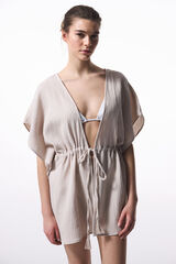 Penti Caftan de praia curto de pedra bege