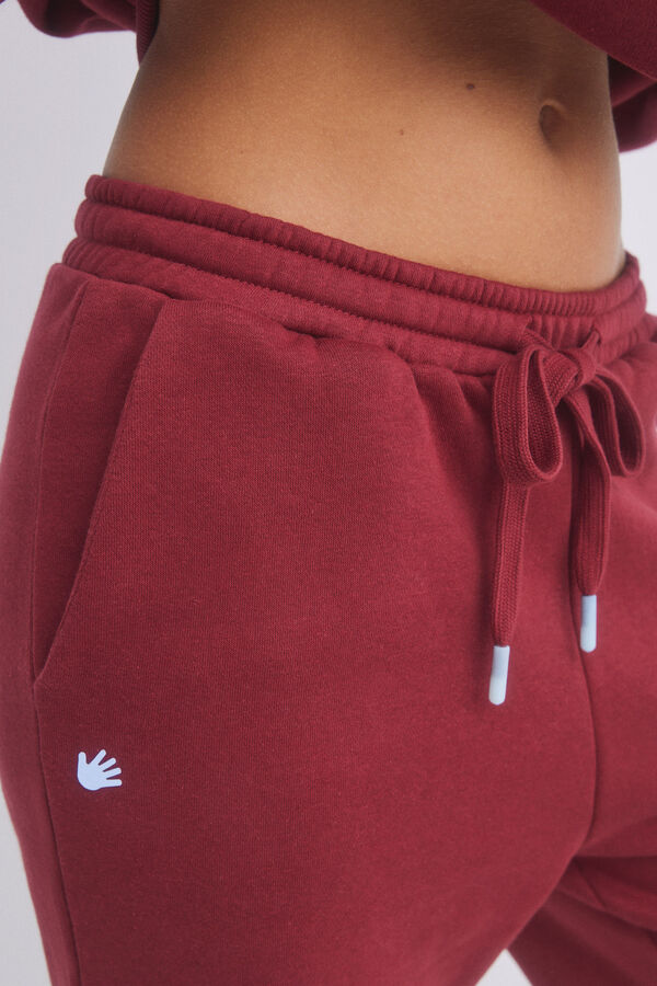 HI&BYE Pantal&oacute;n jogger felpa rojo rojo