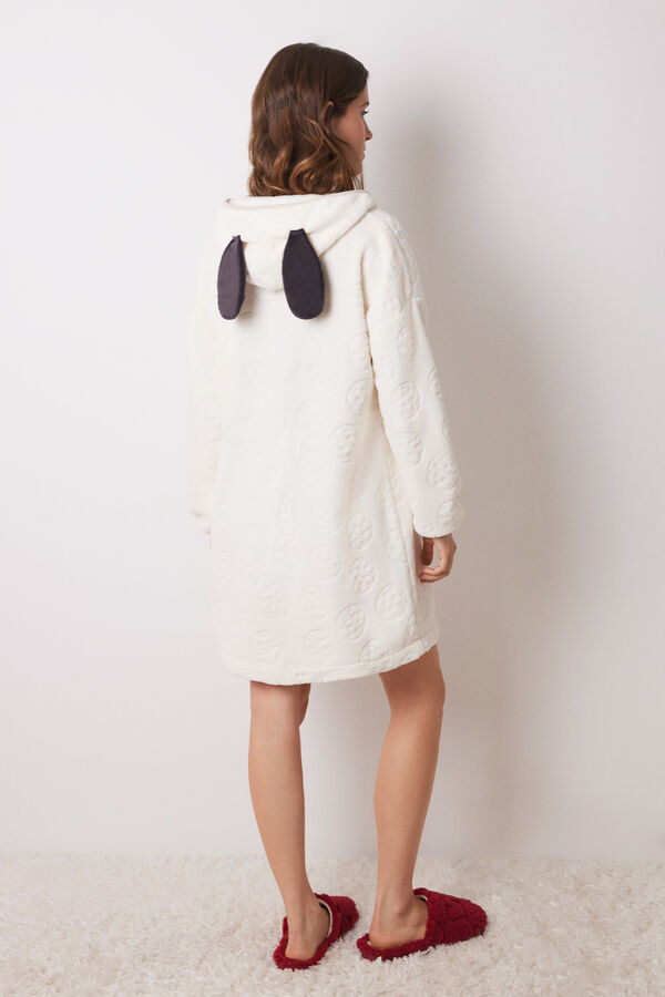 Women'secret Camisa de dormir polar curta Snoopy bege