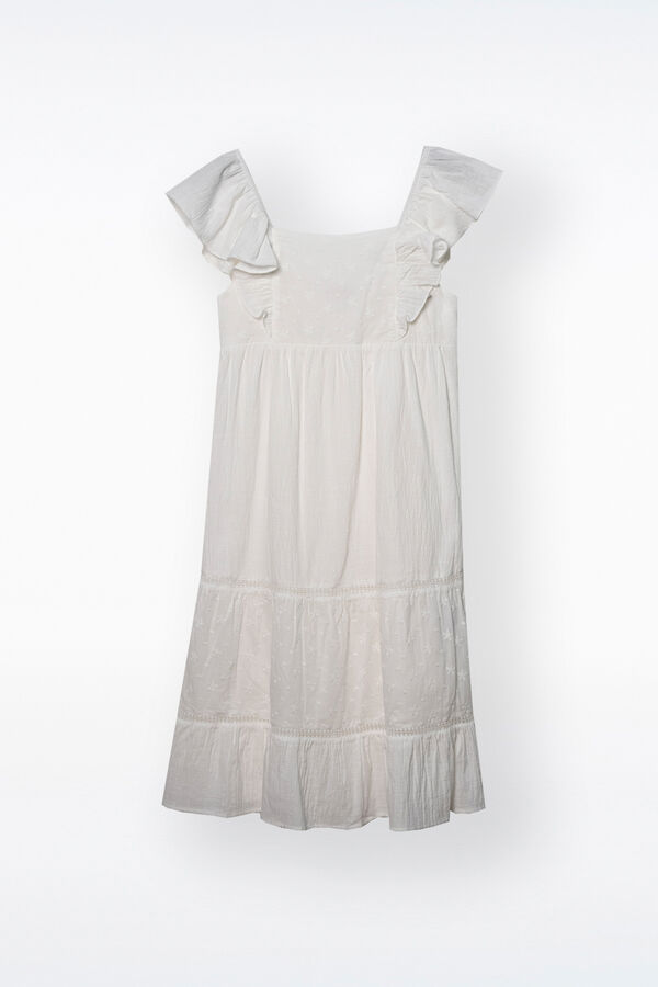 Ohma! Vestido de pré-mamã romântico com amamentação branco