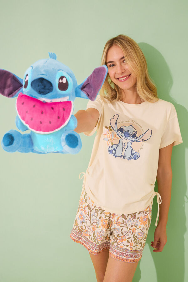 Women'secret Pijama corto algod&oacute;n Lilo & Stitch marfil