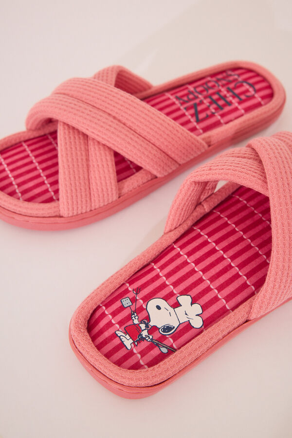 Women'secret Chinelos de quarto acolchoados rosa do Snoopy rosa