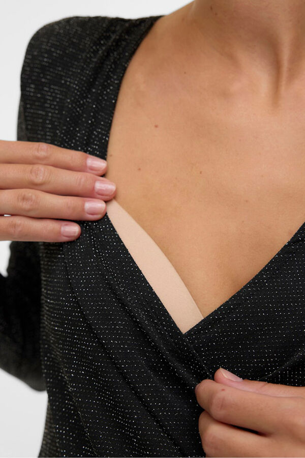 Mamalicious Top manga larga maternity y lactancia  negro