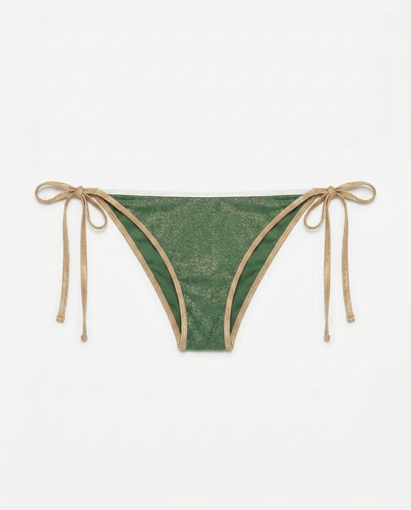 Women'secret Braga bikini tiras efecto U verde lurex kaki