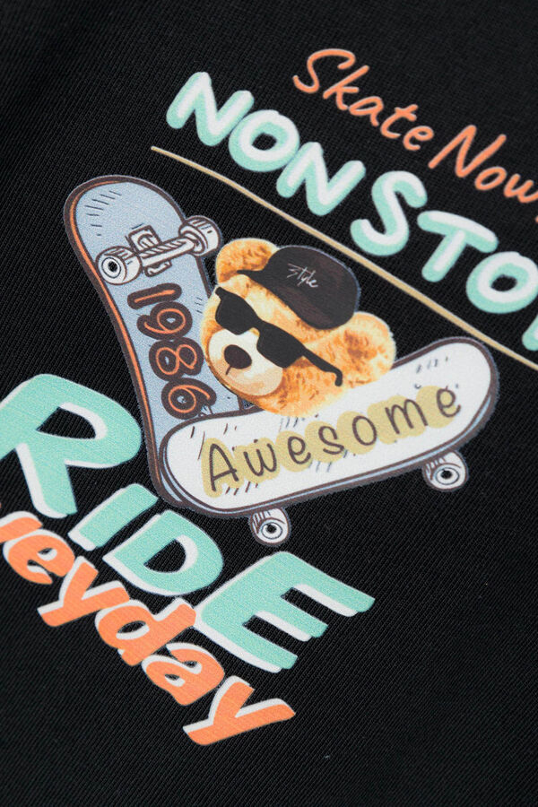 Name it T-shirt menino com print frontal preto