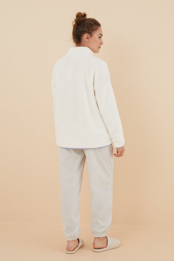 Women'secret Pijama polar Garfield blanco marfil