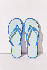 Women'secret Chanclas dedo textura floral azul verde