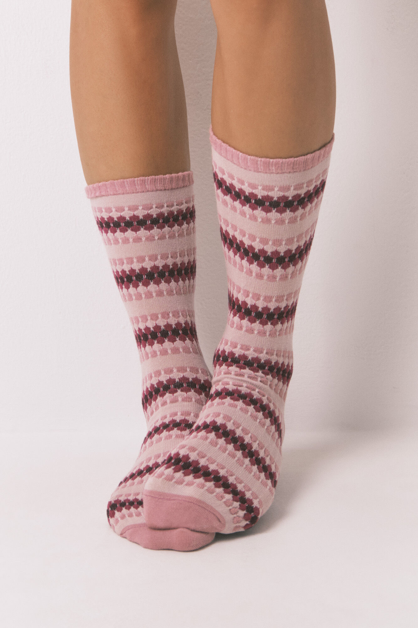 Women'secret Calcetines largos rombos rosa