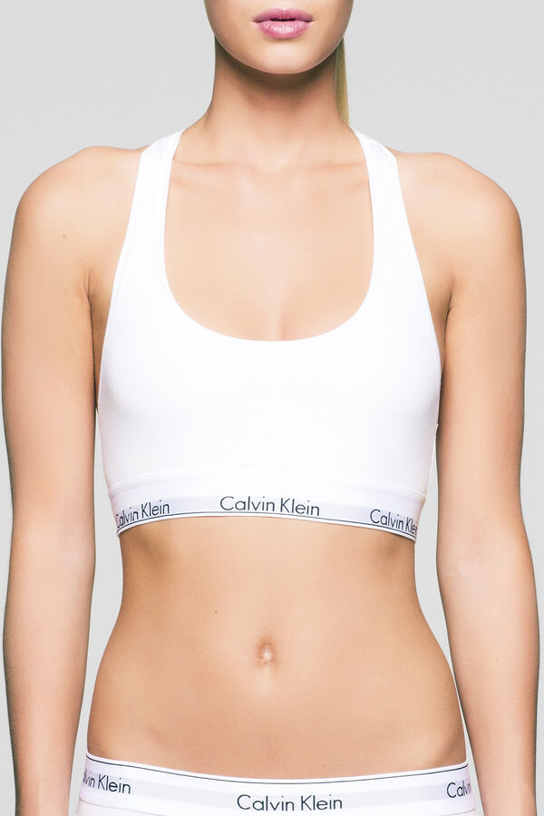 Calvin Klein Top de algodão Modern Cotton branco