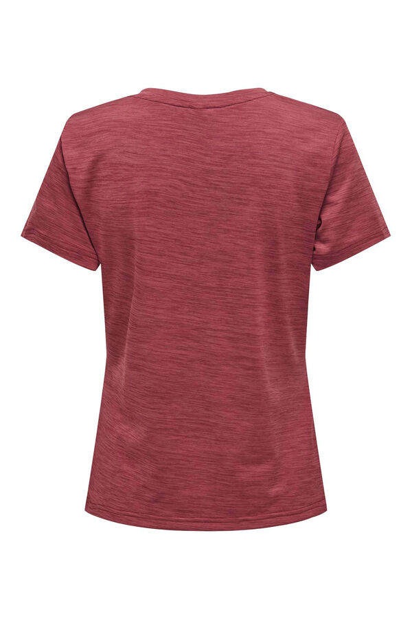 Only Play Camiseta manga curta com gola em V vermelho