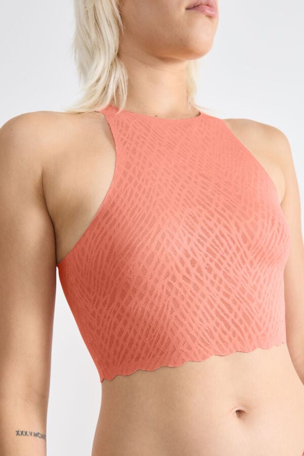 Sloggi top cropped sem costura vermelho