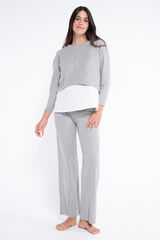Ohma! Pantal&oacute;n premam&aacute; de punto con costuras gris