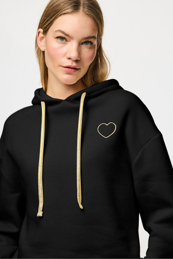 Pieces Sweatshirt com capuz preto