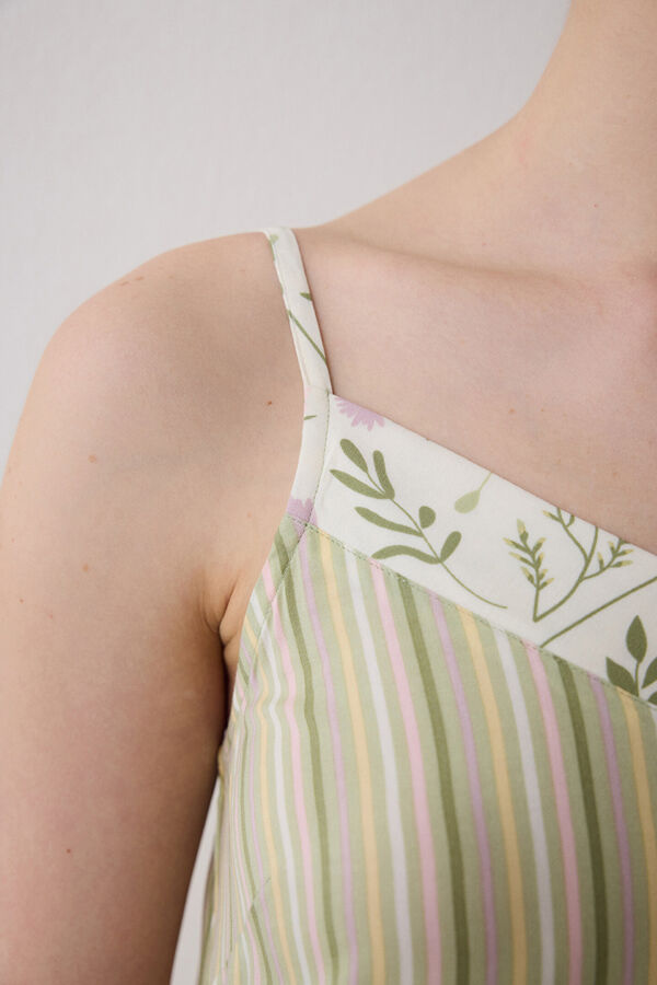 Penti Camisa de dormir curta com al&ccedil;as riscas estampado