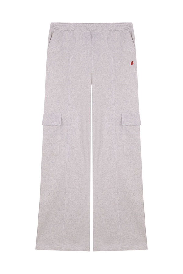 HI&BYE Cal&ccedil;as compridas flare felpa cinzentas cinzento