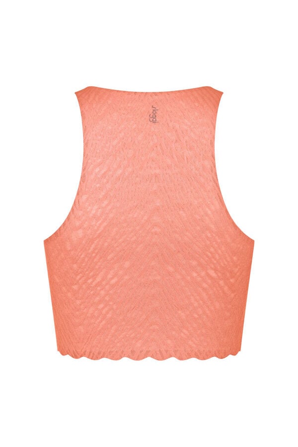 Sloggi top cropped sem costura vermelho