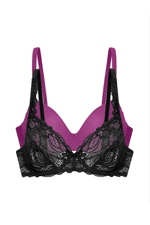 Dorina Soutien Angie com soutien sem enchimento, pacote com dois preto