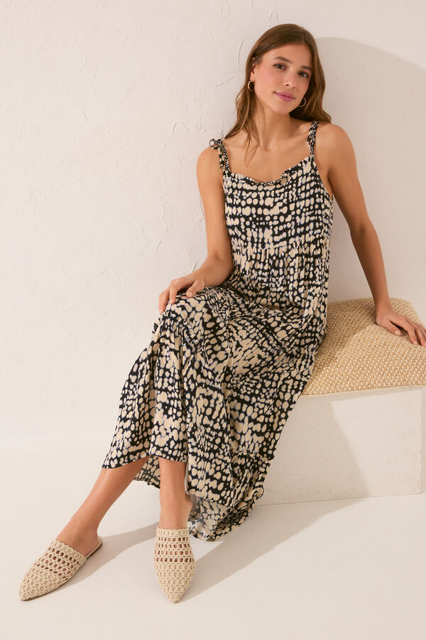 Women'secret Sandalia mule trenzado beige nude