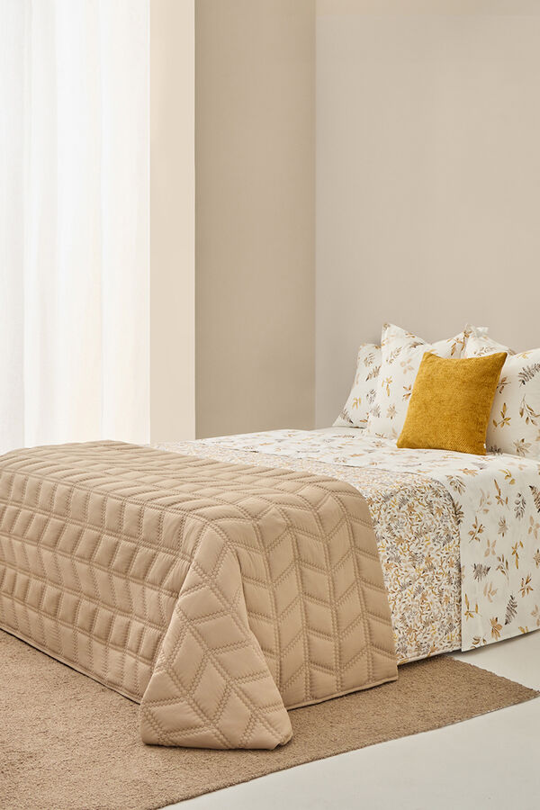 Textura S&aacute;bana algod&oacute;n hojas en rama estampado