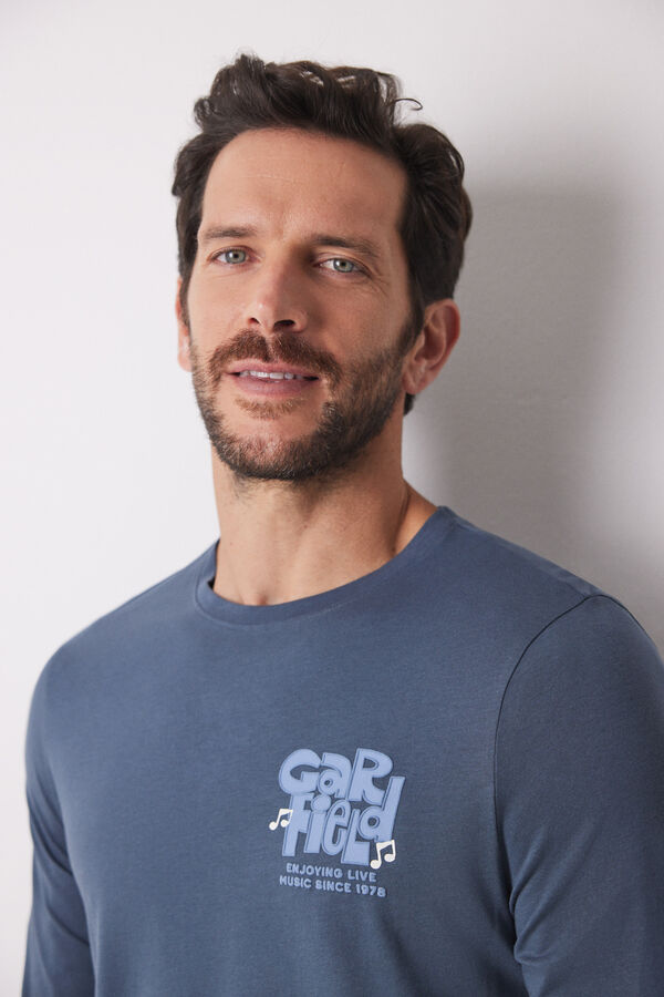 Women'secret Pijama largo hombre 100% algod&oacute;n Garfield azul