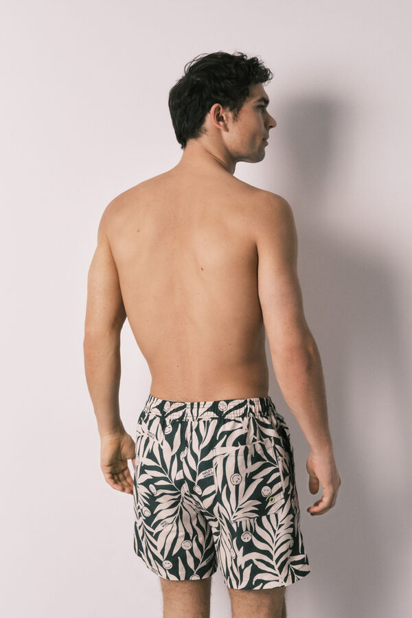 Women'secret Ba&ntilde;ador hombre estampado tropical SmileyWorld&reg; verde