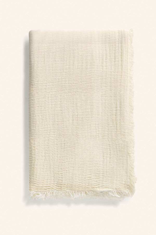 Calma House Colcha de algod&oacute;n de muselina cruda Layer amarillo