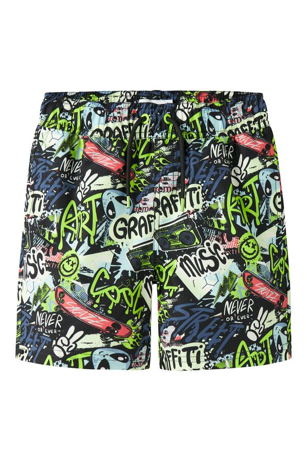Name It Ba&ntilde;ador de ni&ntilde;o estampado negro