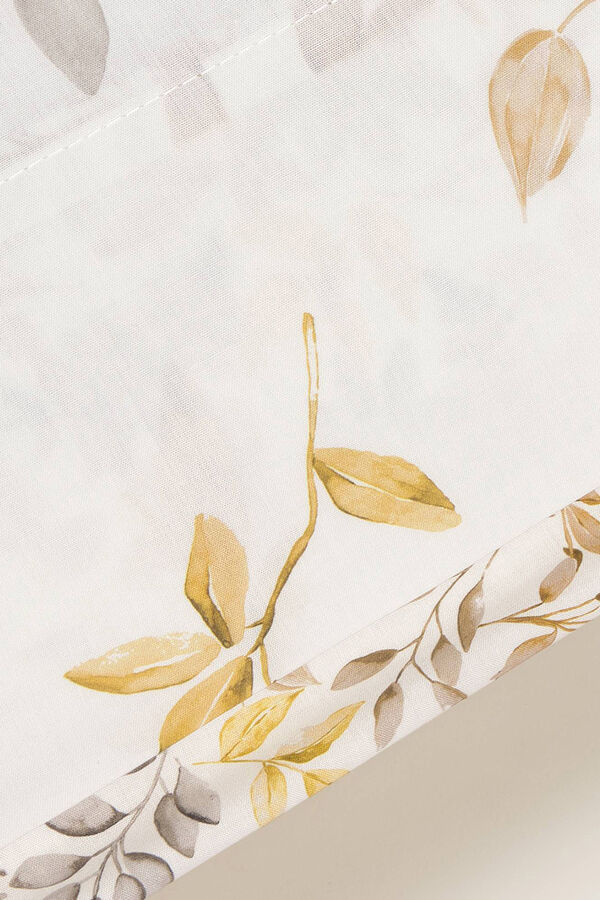 Textura Funda almohada algod&oacute;n hojas en rama estampado