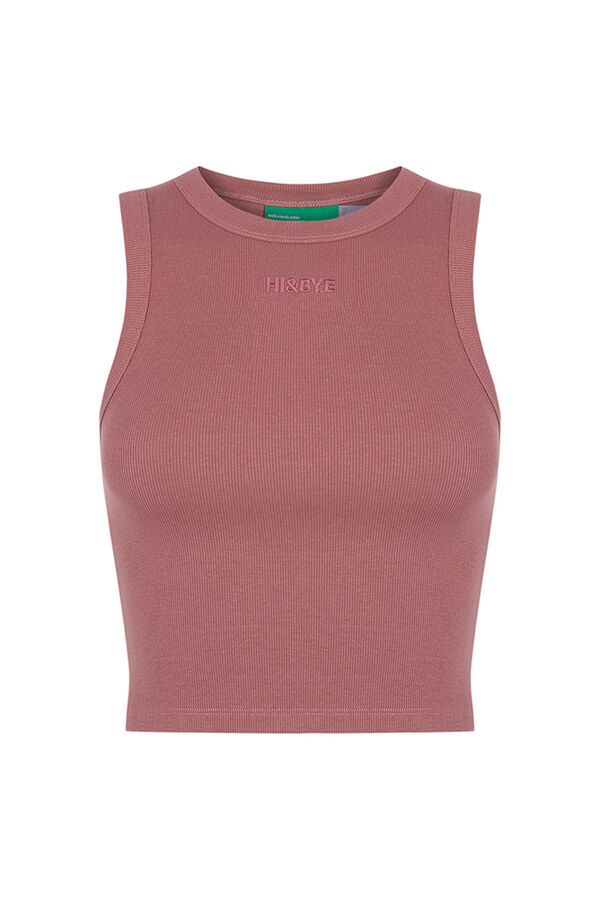 HI&BYE Crop top algod&oacute;n rosa rosa