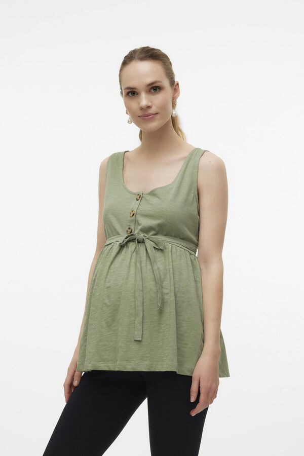 Mamalicious Top de al&ccedil;as maternity e amamenta&ccedil;&atilde;o  verde