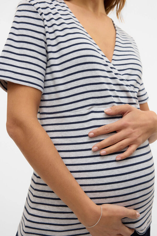 Mamalicious Top de punto maternity lactancia gris