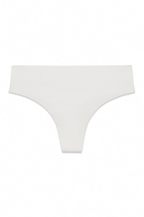 Women'secret Tanga clean cut de microfibra branca branco