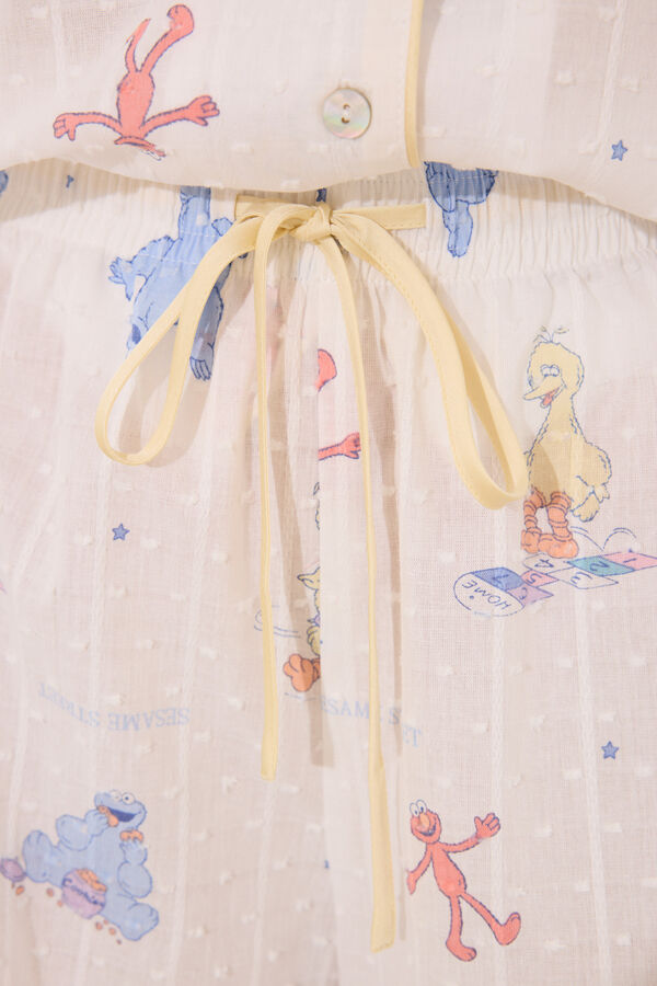 Women'secret Pijama camisero corto 100% algod&oacute;n "Barrio S&eacute;samo" marfil