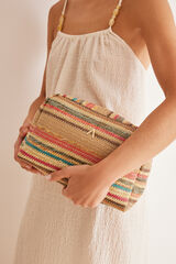 Women'secret Neceser mediano rafia brillo kaki