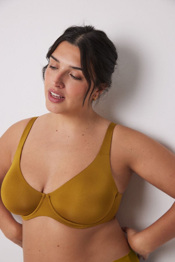 Women'secret Suti&atilde; de microfibra dourado PRETTY cl&aacute;ssico amarelo