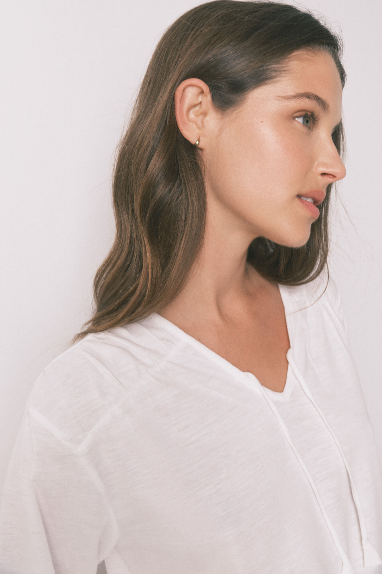 Women'secret Camiseta manga larga algod&oacute;n frunce blanco