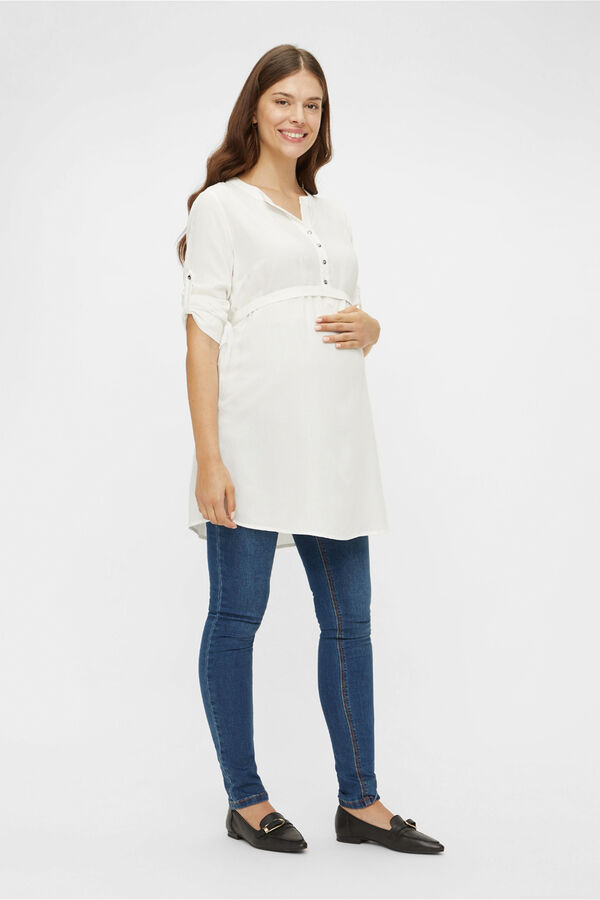 Mamalicious Vestido corto maternity y lactancia blanco