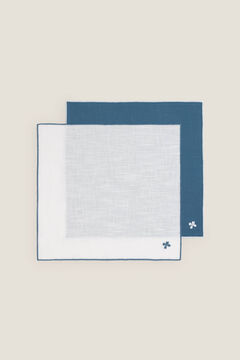 Womensecret Set 2 servilletas bordadas algodón 45x45cm. azul