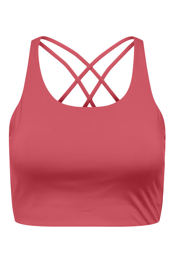 Only Play Suti&atilde; esportivo com al&ccedil;as coral rosa