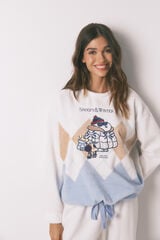 Women'secret Pijama comprido mousse polar do Snoopy bege