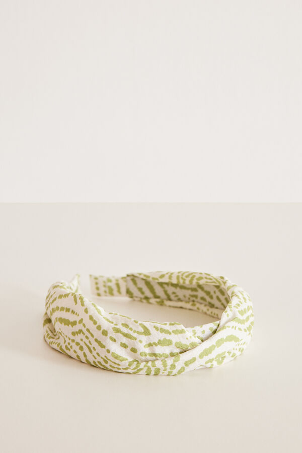 Women'secret Diadema pelo estampado verde estampado