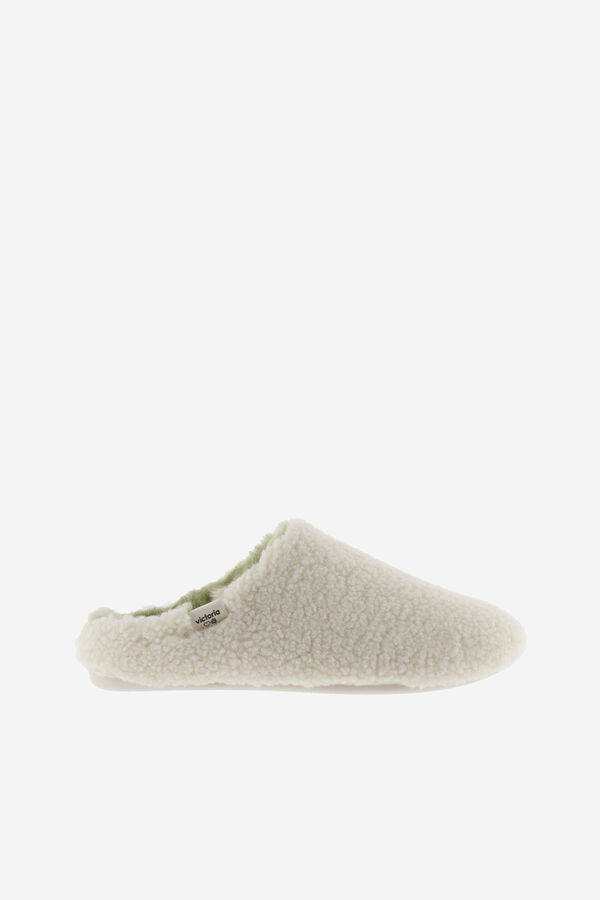 Victoria Zapatillas de casa de borreguito marfil