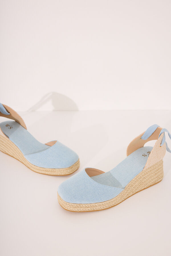 Women'secret Sandalias esparto azul plataforma azul