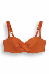 Women'secret Top bikini línea cruzada naranja naranja