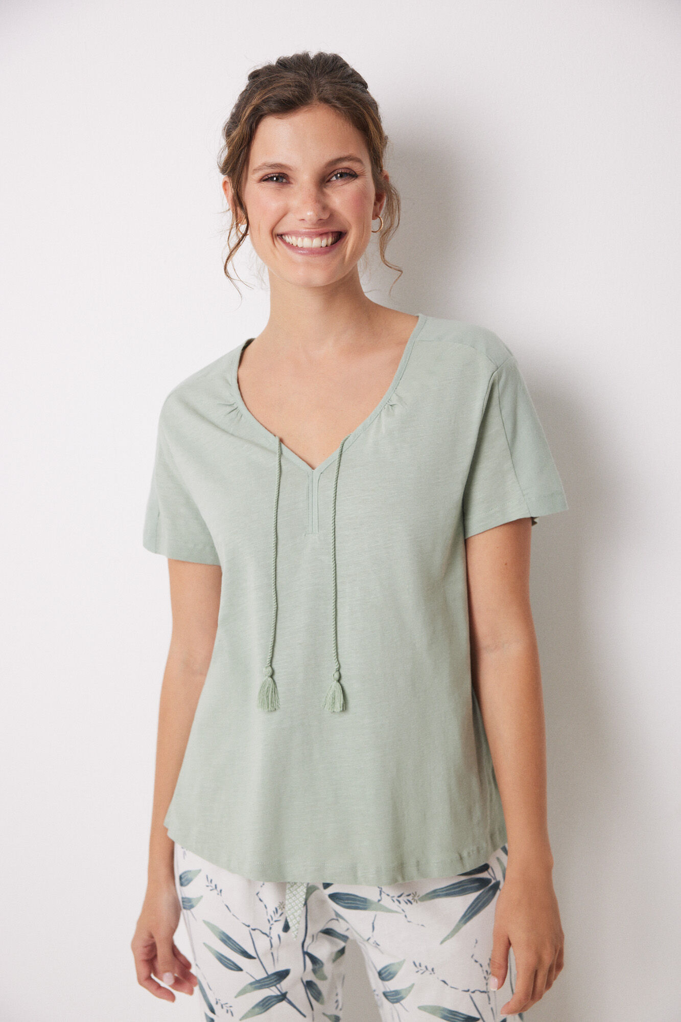 Women'secret Camiseta manga corta 100% algod&oacute;n verde