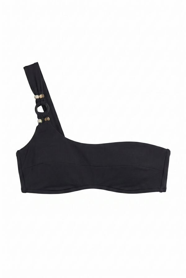 Women'secret Top bikini asim&eacute;trico negro negro