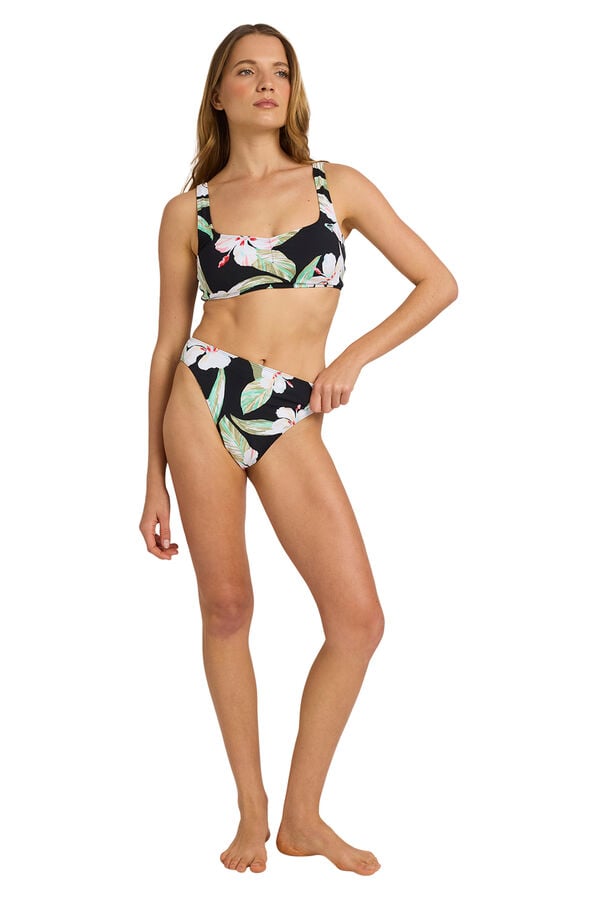 Roxy Top biqu&iacute;ni bralette tropical preto