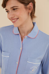 Women'secret Pijama camisero 100% algod&oacute;n azul azul
