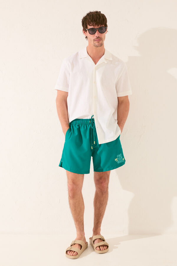 Women'secret Ba&ntilde;ador hombre print verde verde